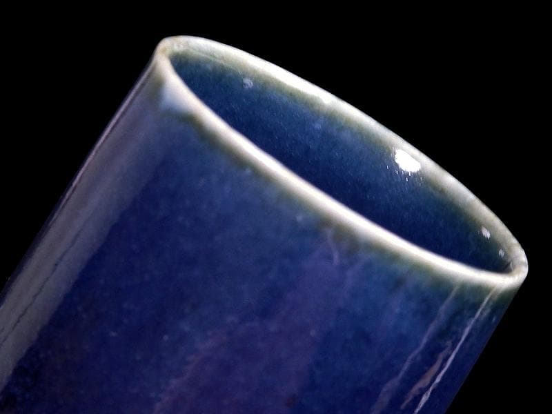 古伊万里　瑠璃色　のぞき　猪口　D312AS-CYk