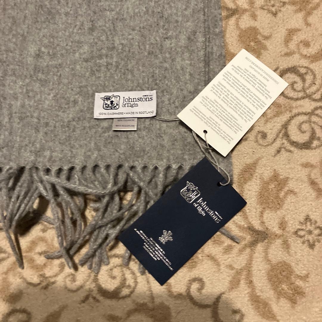 ♡Johnstons♡カシミヤマフラー・薄手・silver 【新品未使用】