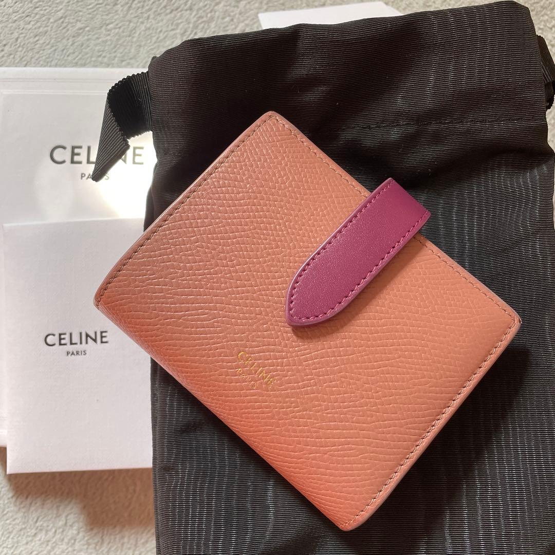 本日消去！CELINE 二つ折り財布 ピンク/パープル