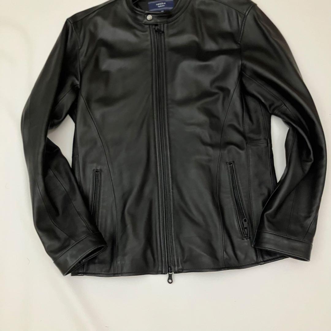 ✨美品　大きい✨ニコルセレクション　シングルライダース　ラムレザー　本革　メンズ