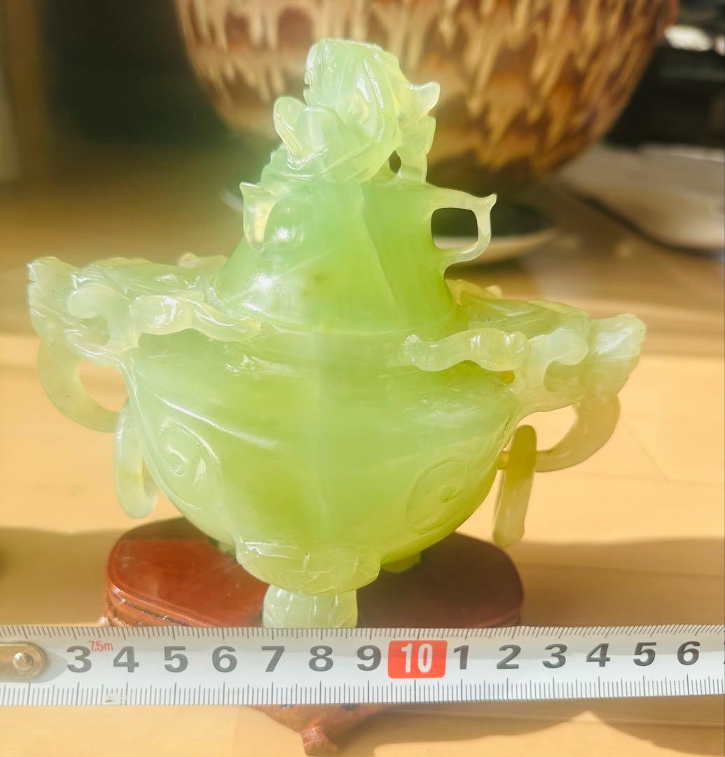 現状品 翡翠 鳥と花の彫刻 高さ約2 3cm 18 Cm 2点セット