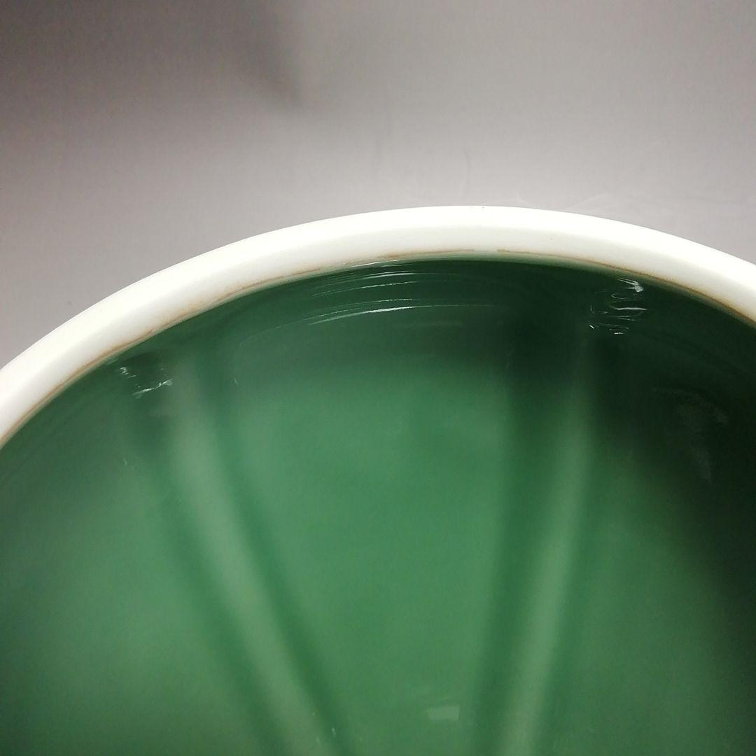 Ｓ４０１　水指　『高麗青磁　阿古陀形』『寿づか焼　清宝窯』『石崎英治作』　共箱