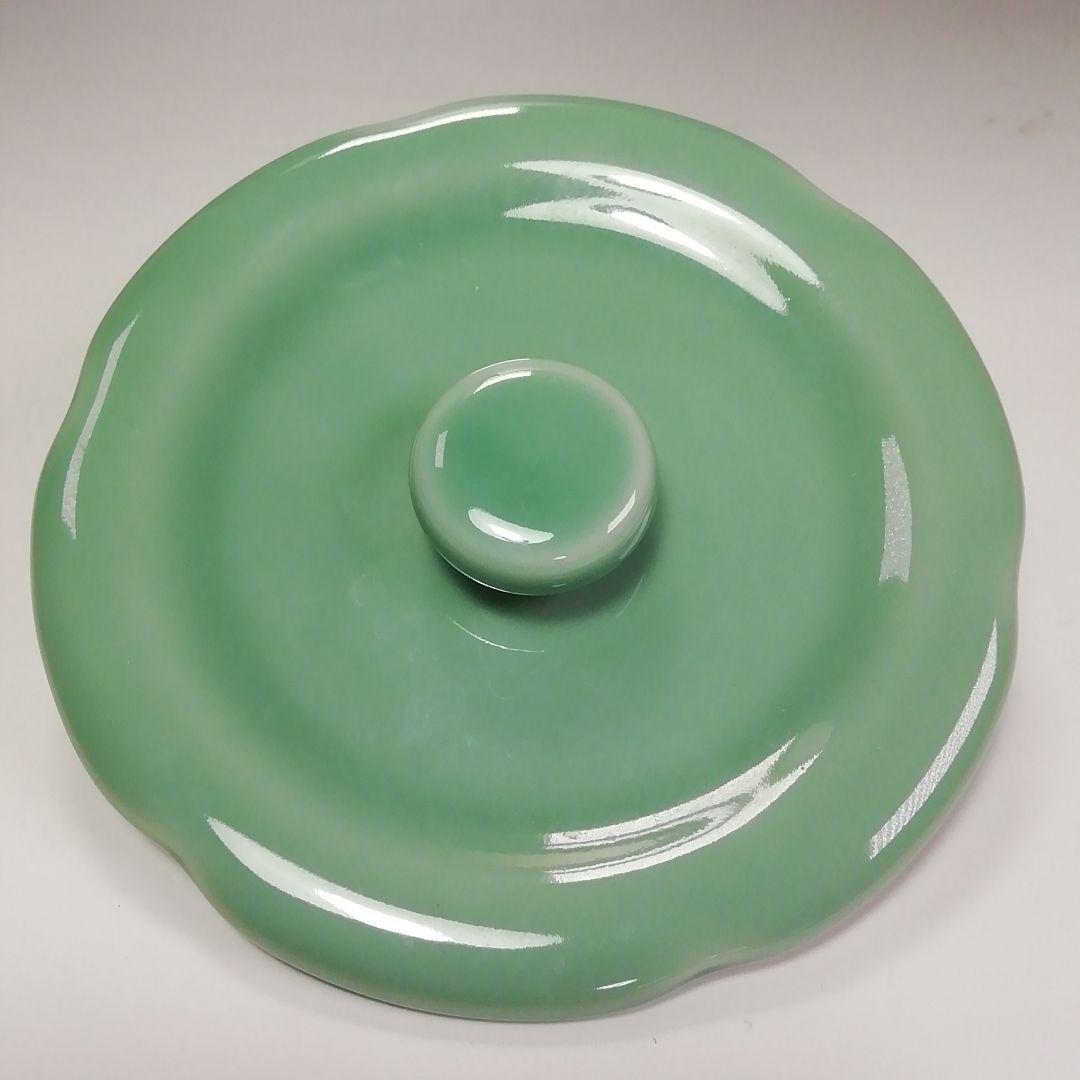 Ｓ４０１　水指　『高麗青磁　阿古陀形』『寿づか焼　清宝窯』『石崎英治作』　共箱