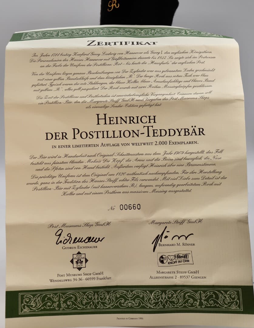 Heinrich der Postillion-Teddybar テディベア