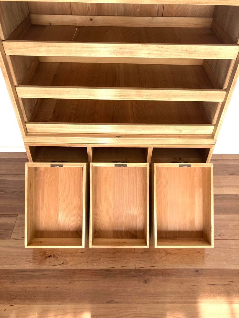 【メンテ済】アンティークの二段収納棚　上下分割可　総桐　食器棚　剥離無塗装