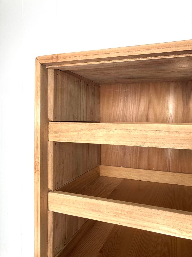 【メンテ済】アンティークの二段収納棚　上下分割可　総桐　食器棚　剥離無塗装