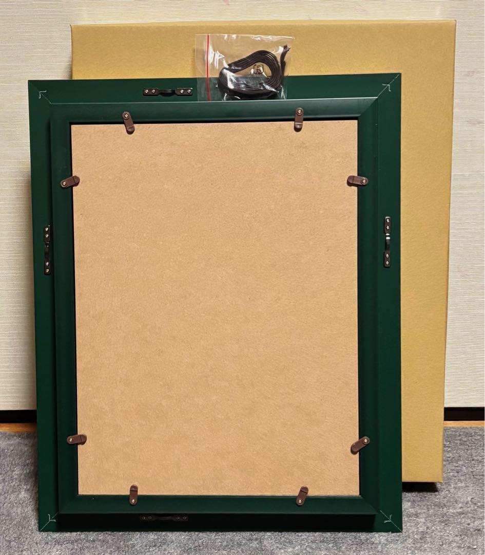 【F4号】手描き油彩画　水森亜土　額縁　未使用額　サイン　人気絵柄　絵画　女の子