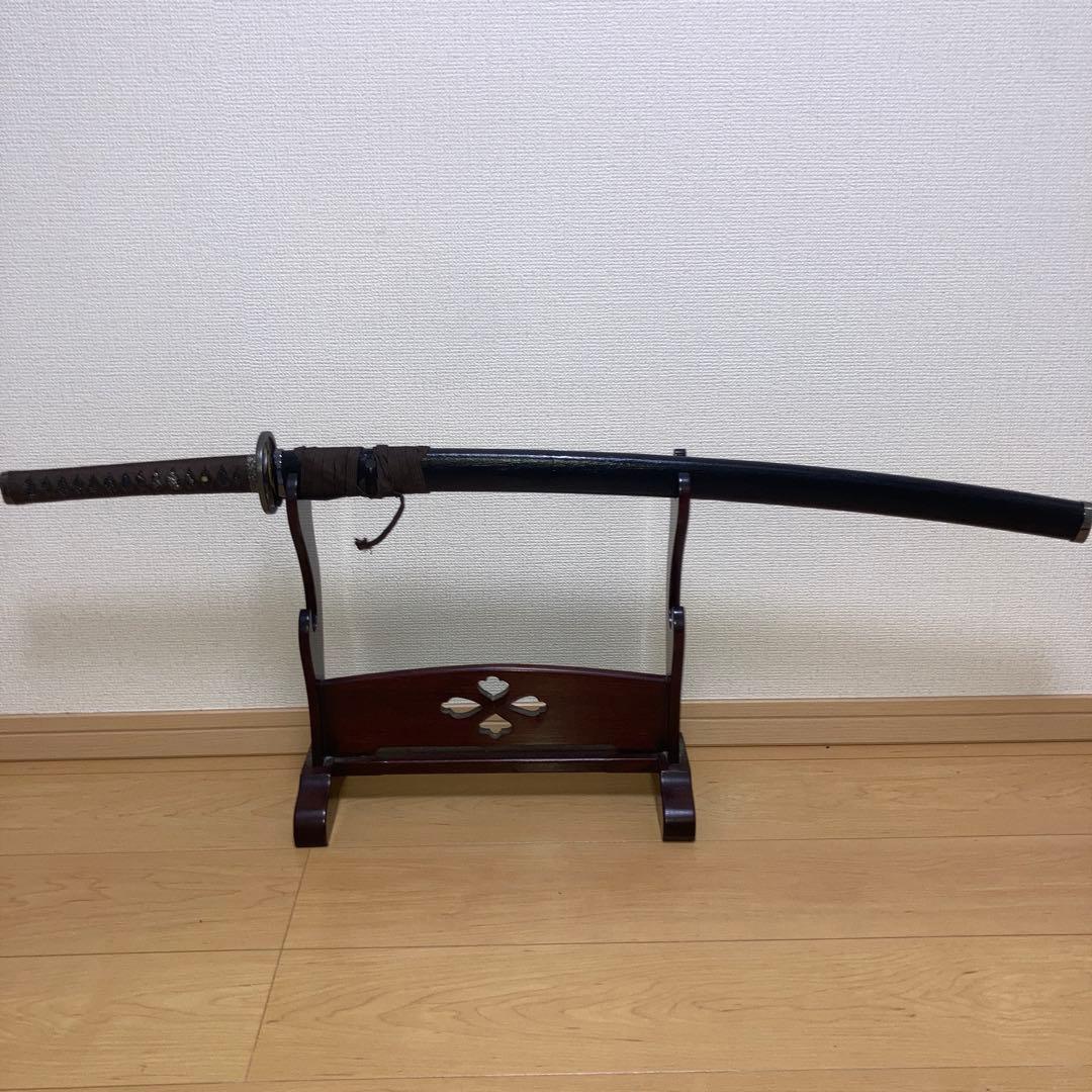 鑑賞用模造刀 大刀 模造刀用拵え 黒刷毛目塗り鞘