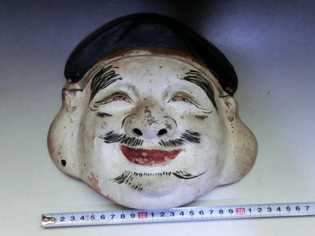 壁掛け■大国様 古い土物 七福神 土人形 大黒さん レリーフ 焼物 時代 骨董■