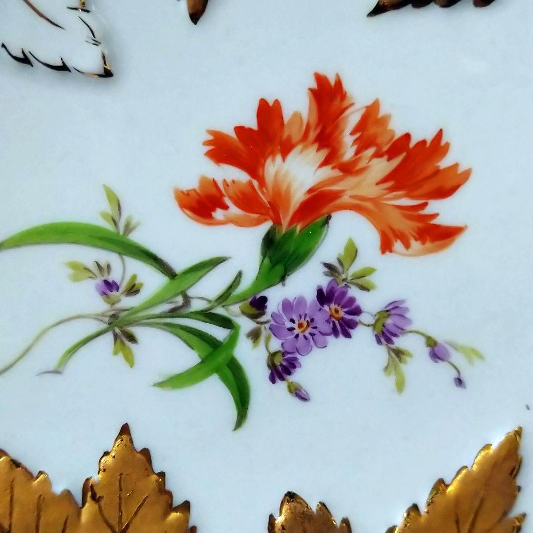 ✤1924年以前✤2級品マイセン✤『金彩オーバルレリーフ皿』