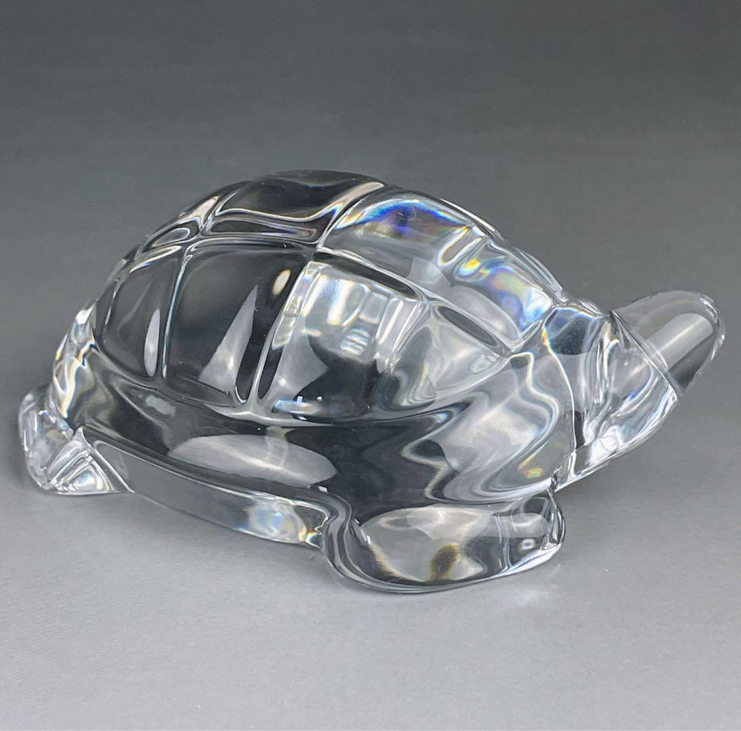 バカラ 亀 かめ カメ クリスタル 置物 ぺーパーウェイト オブジェ