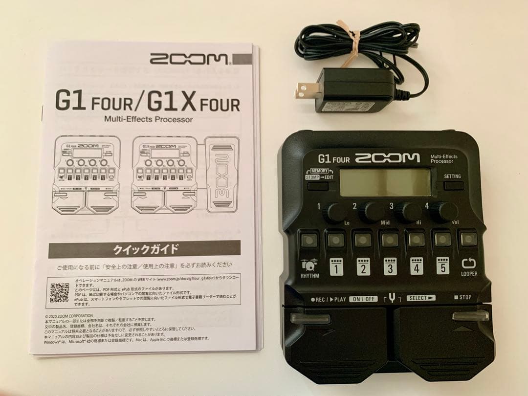 ZOOM G1 FOUR マルチエフェクトプロセッサー、純正ACアダプター