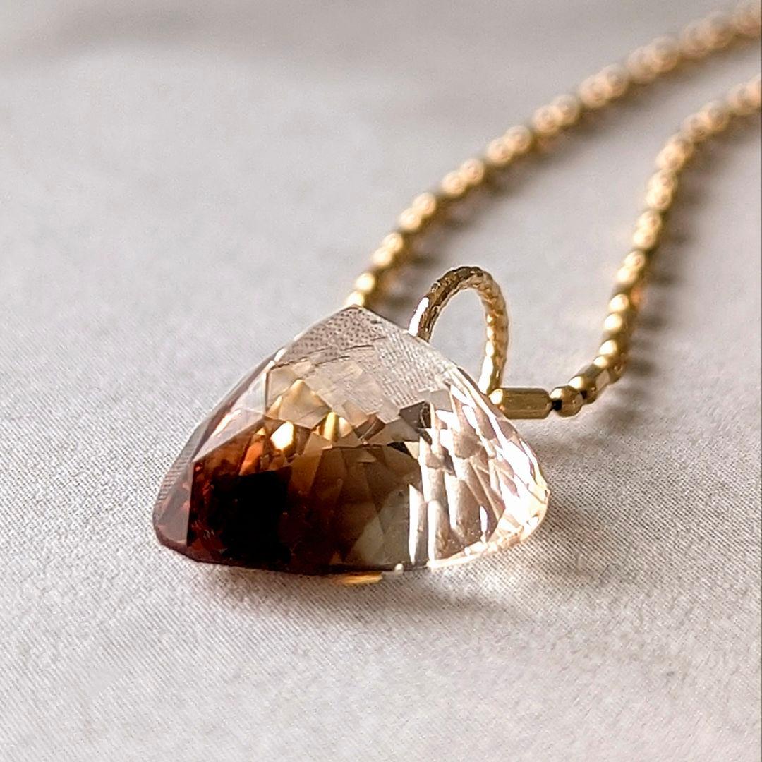 ♢N♢K18 バイカラーシャンパントパーズ 5.87ct チャーム