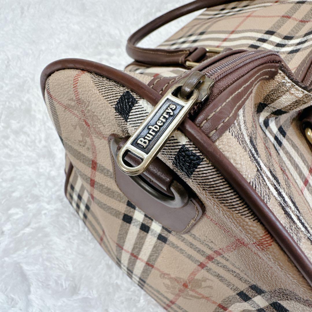 バーバリー ボストンバッグ ノバチェック ホースロゴ PVC Burberry