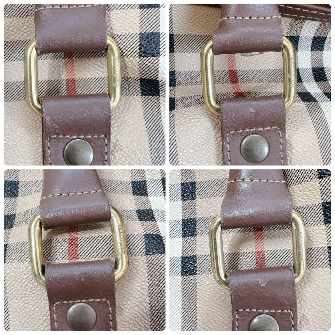 バーバリー ボストンバッグ ノバチェック ホースロゴ PVC Burberry