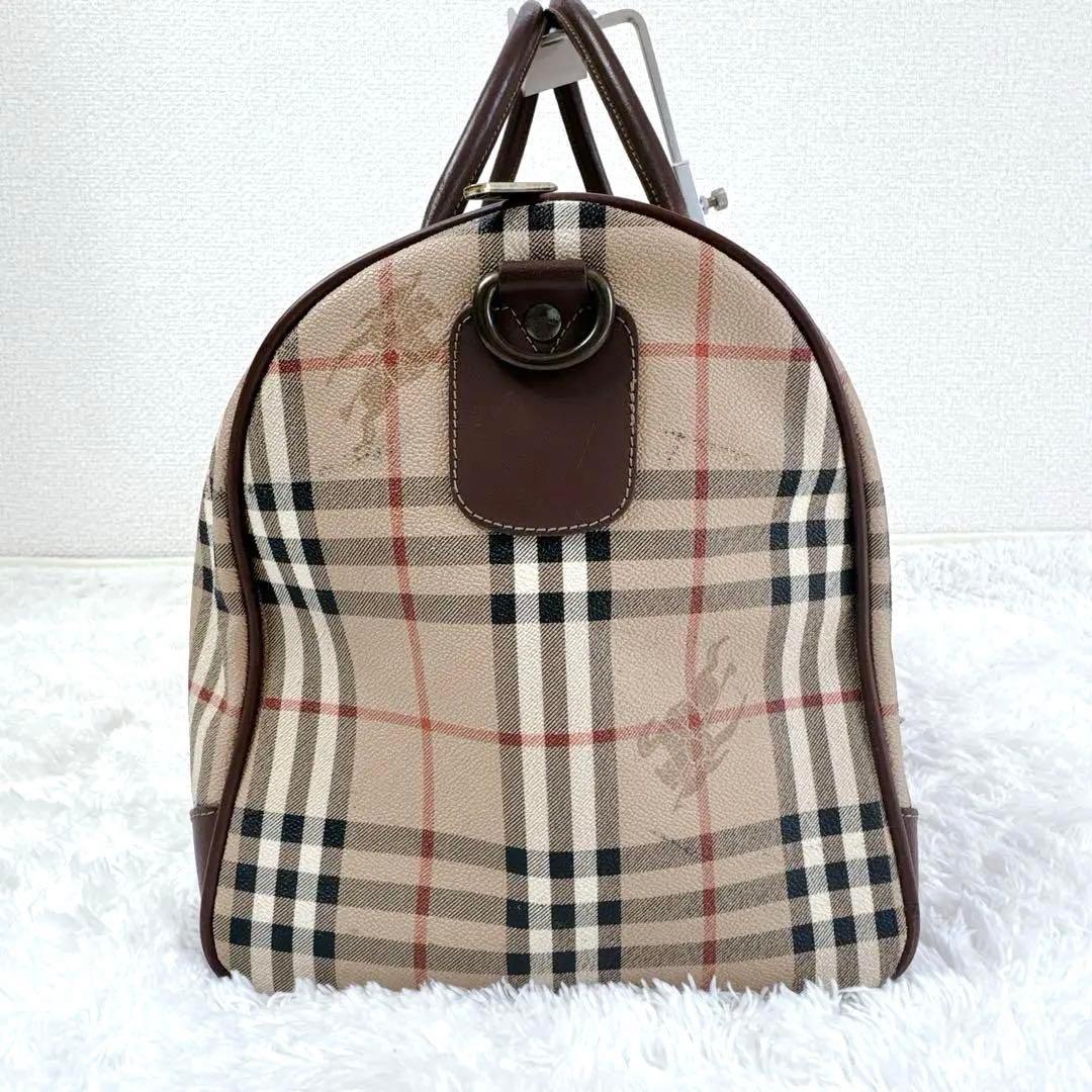 バーバリー ボストンバッグ ノバチェック ホースロゴ PVC Burberry