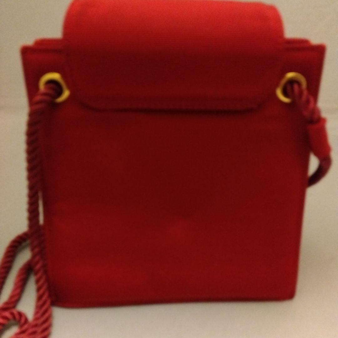 ソニアリキエルSR 赤いクロスボディポーチ ゴールド装飾付き