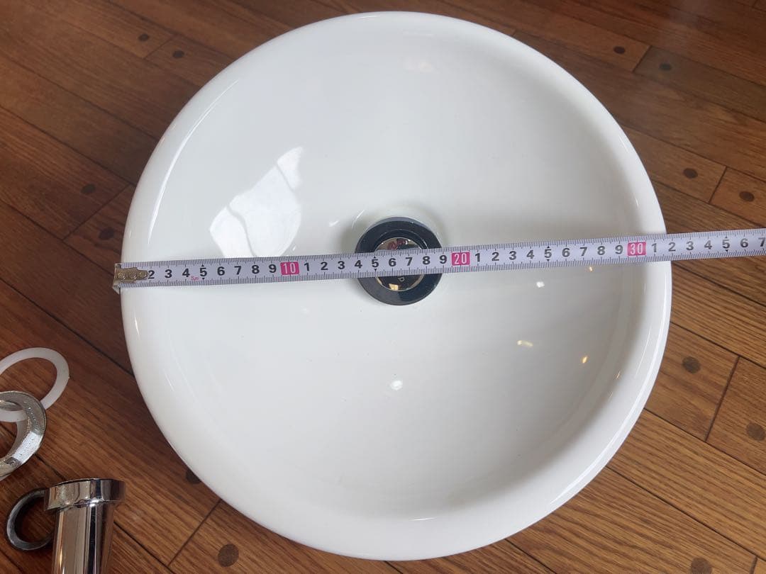 ホワイトセラミック洗面ボウル2個セット