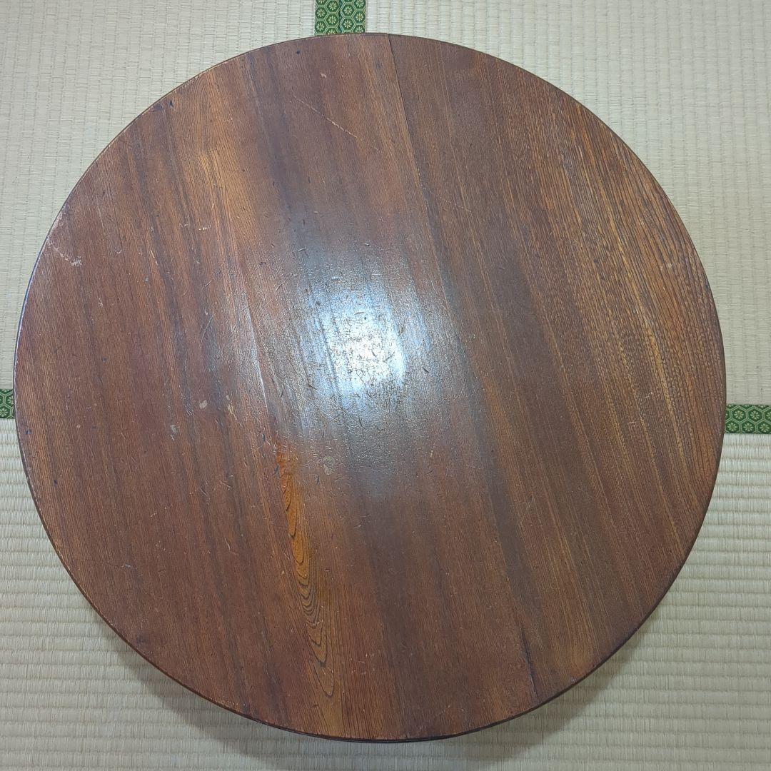 昭和レトロ ちゃぶ台 木製 円形座卓 約64cm