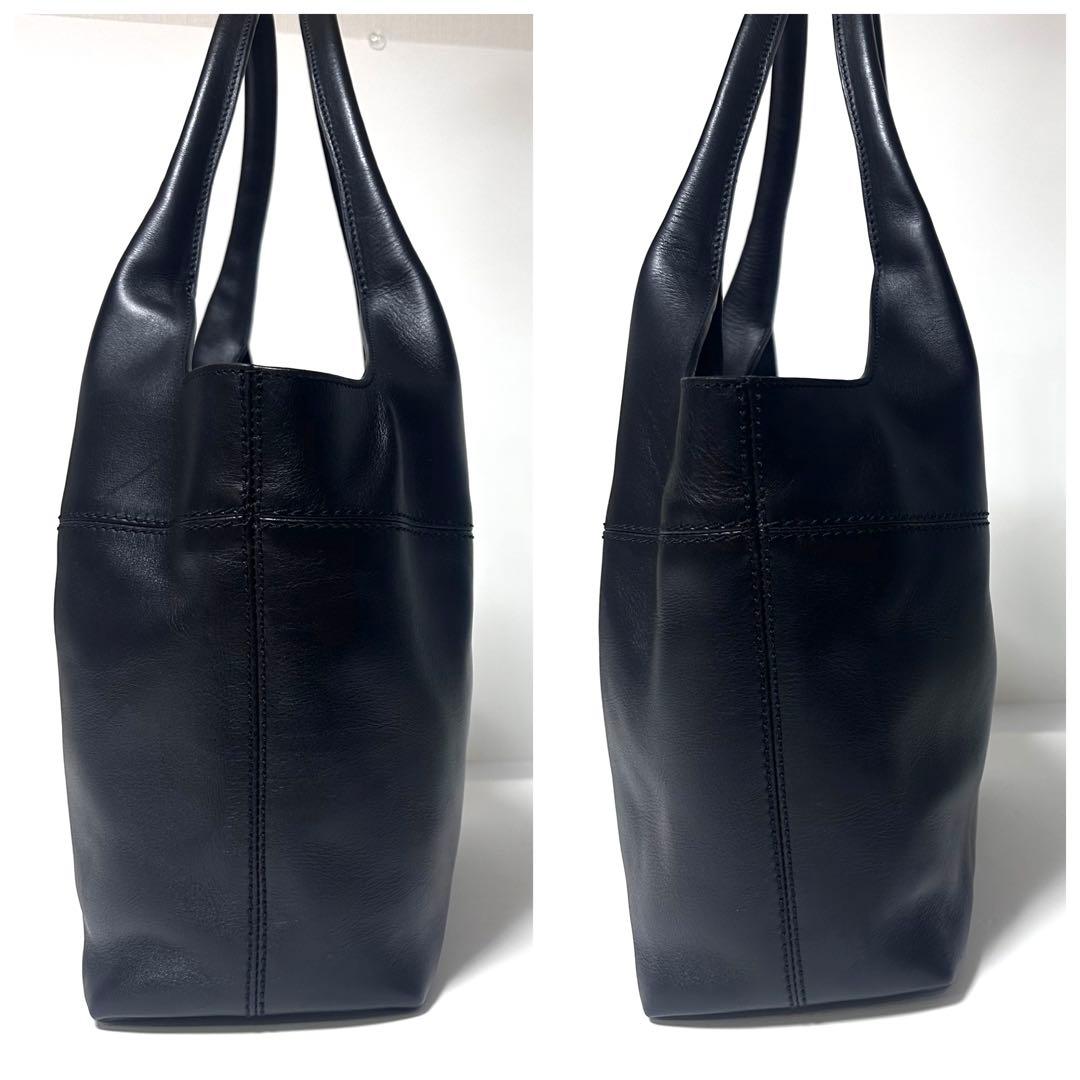 【美品】HIROFU アルコトートバッグ A4可レザー 軽量 上品 肩掛けBAG