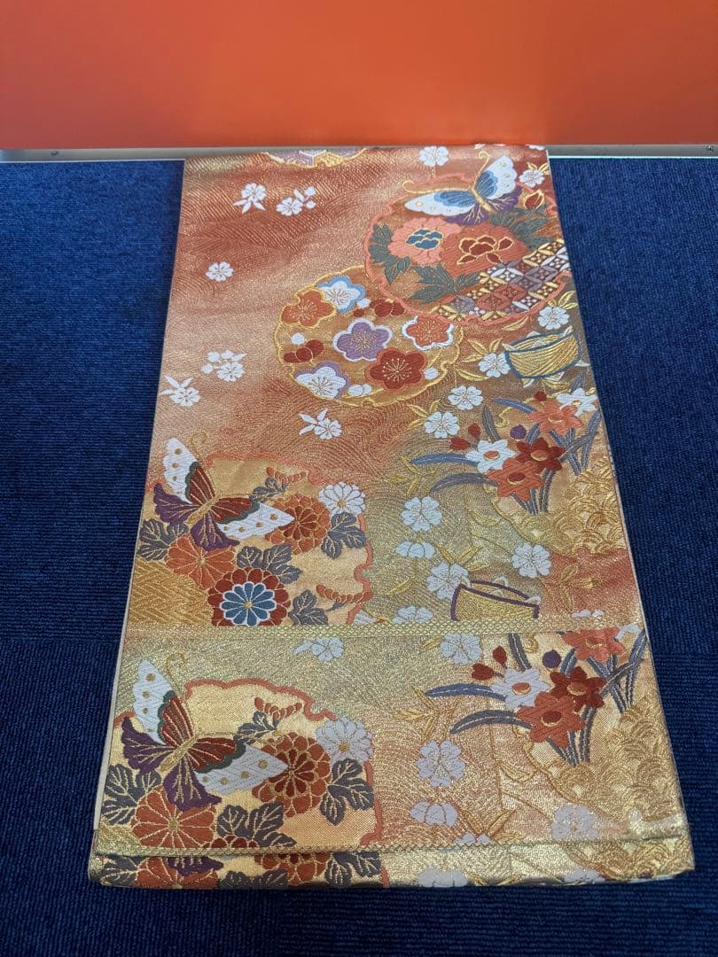 1938 袋帯 古代彫金紋  西陣織   金糸　高級上質上品　約440cm未使用