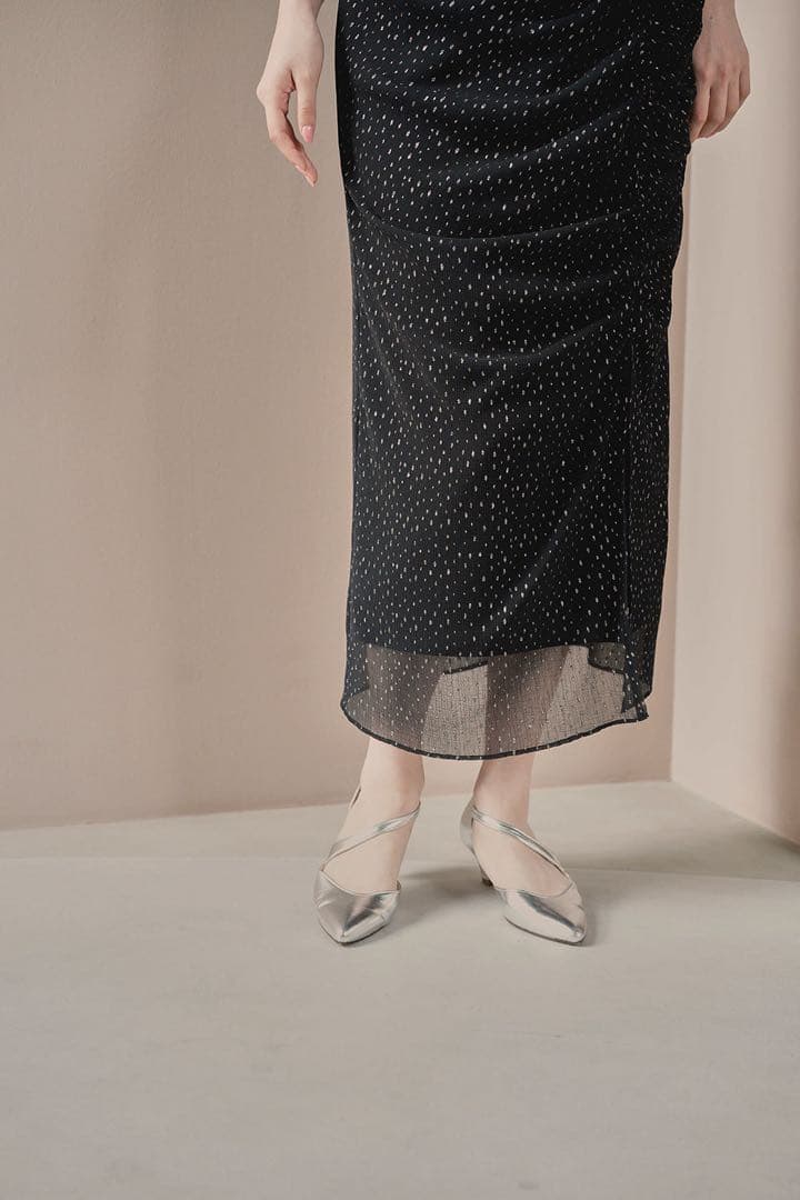 ＊美品＊kaene ラメドビースリットドレス