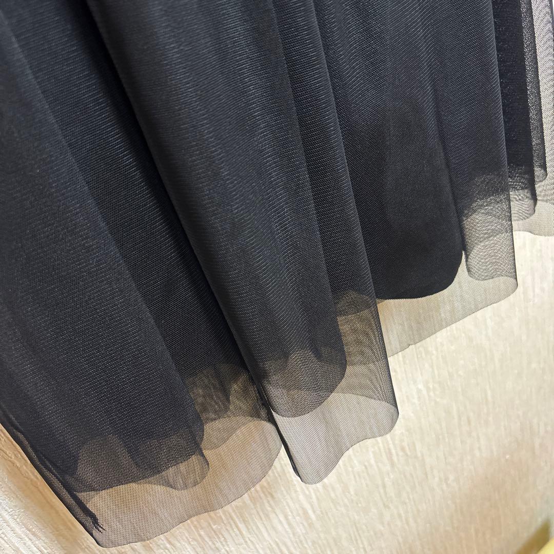 新品グレースコンチネンタルチュールレイヤードパンツブラック サイズ36