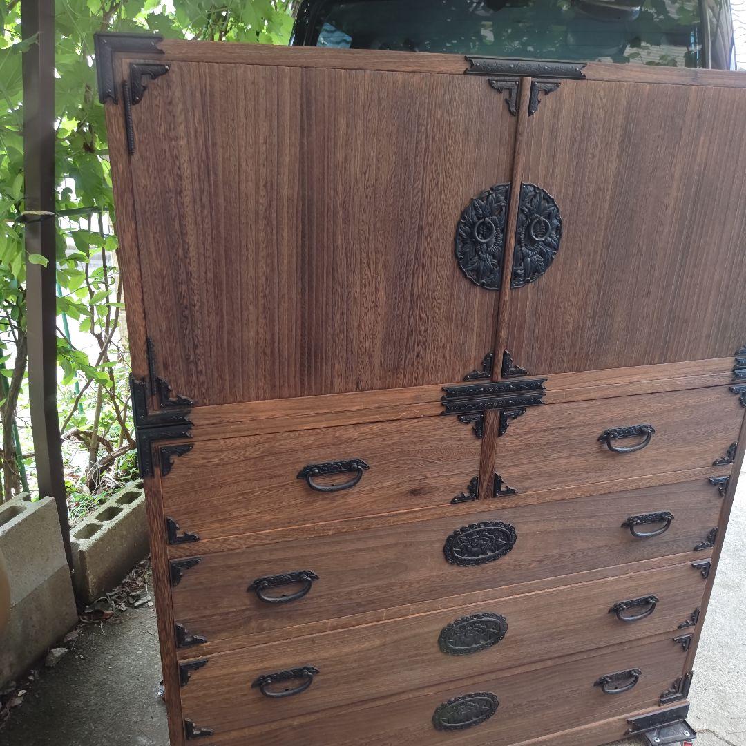 昭和レトロ　総桐箪笥 飾り金具　着物箪笥&和箪笥 　2段重ねセット　送料込