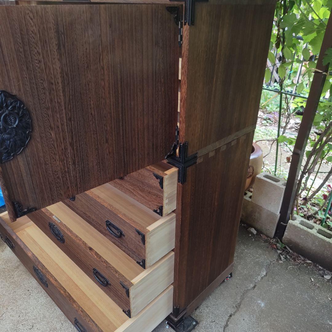 昭和レトロ　総桐箪笥 飾り金具　着物箪笥&和箪笥 　2段重ねセット　送料込