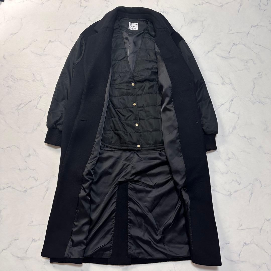 マイカアンドディール　ベスト付き袖切替　ウールチェスターコート