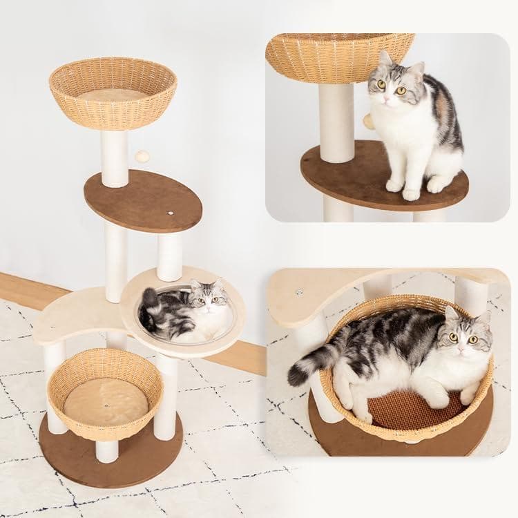 【30％引き】なになにLife 据え置き型キャットタワー 55x55x133㎝