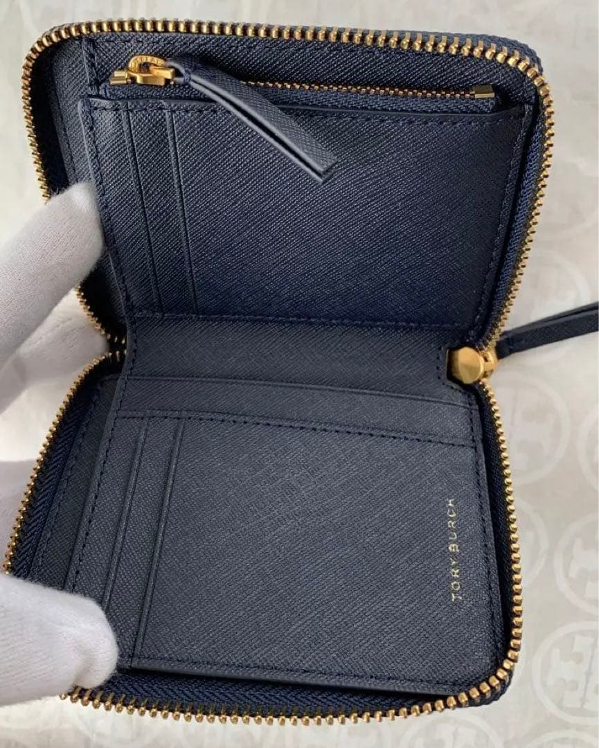 ◼️新品未使用◼️紺◼️トリーバーチ折財布◼️EMERSON MEDIUM WALLET