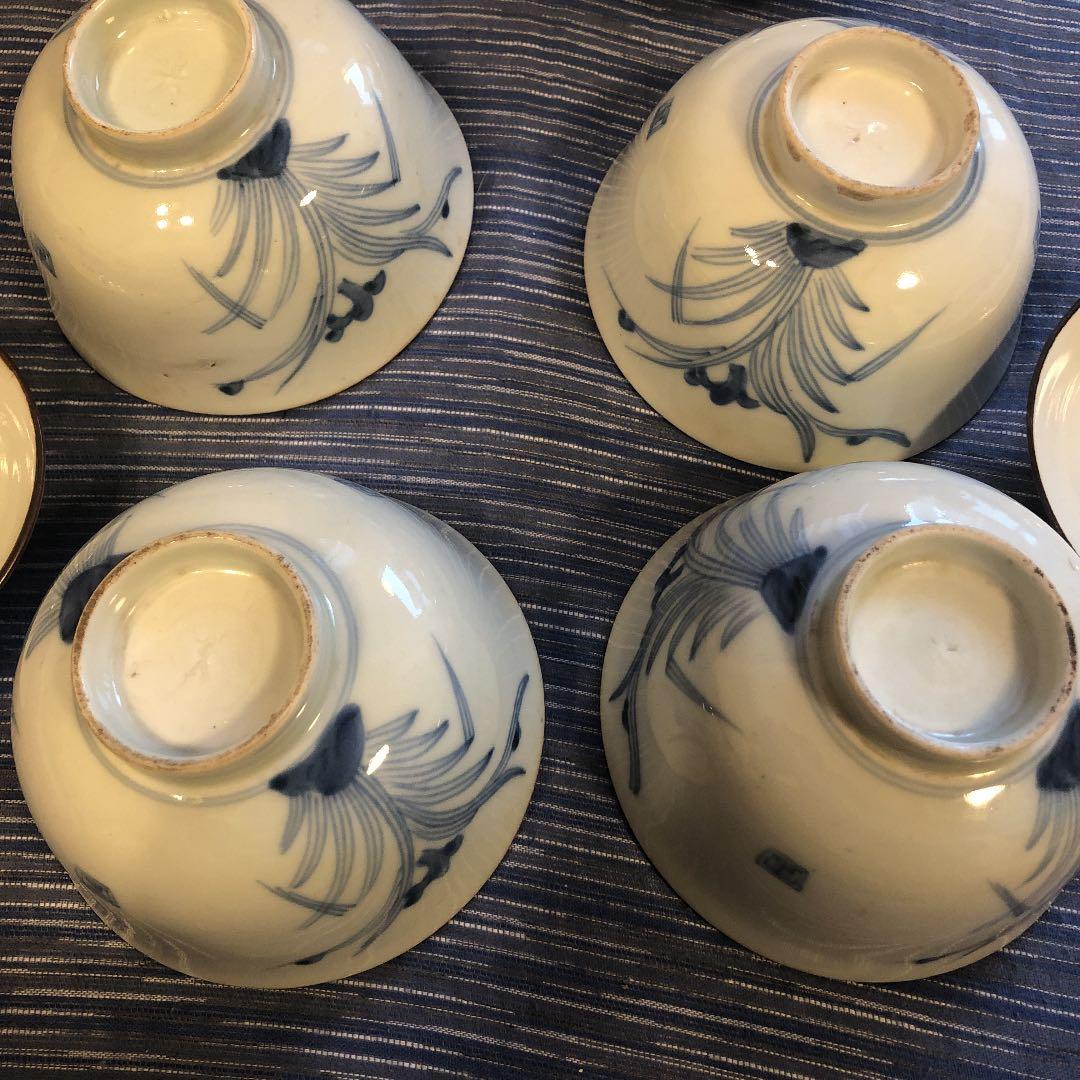 江戸後期手書き蓋付茶碗セット