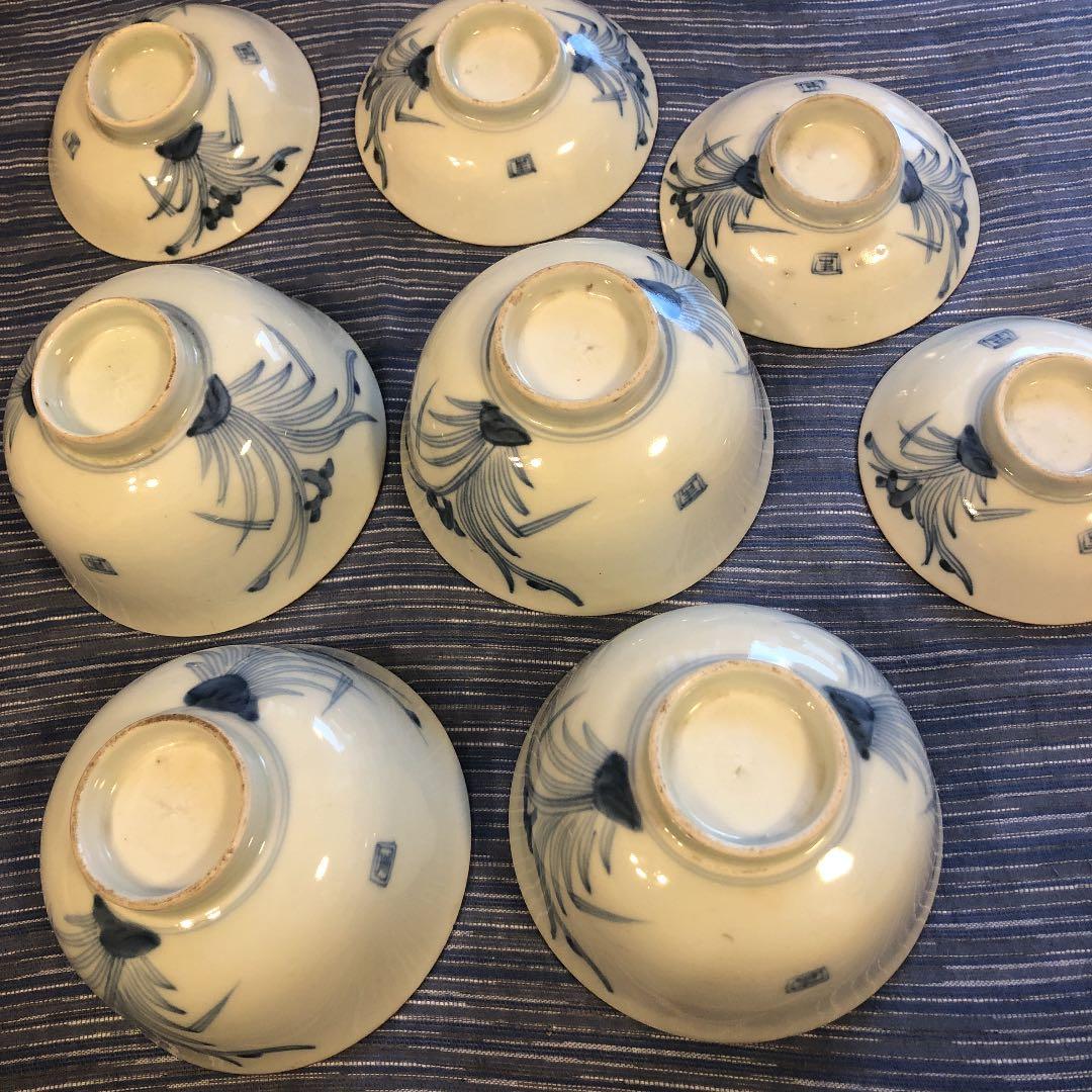 江戸後期手書き蓋付茶碗セット