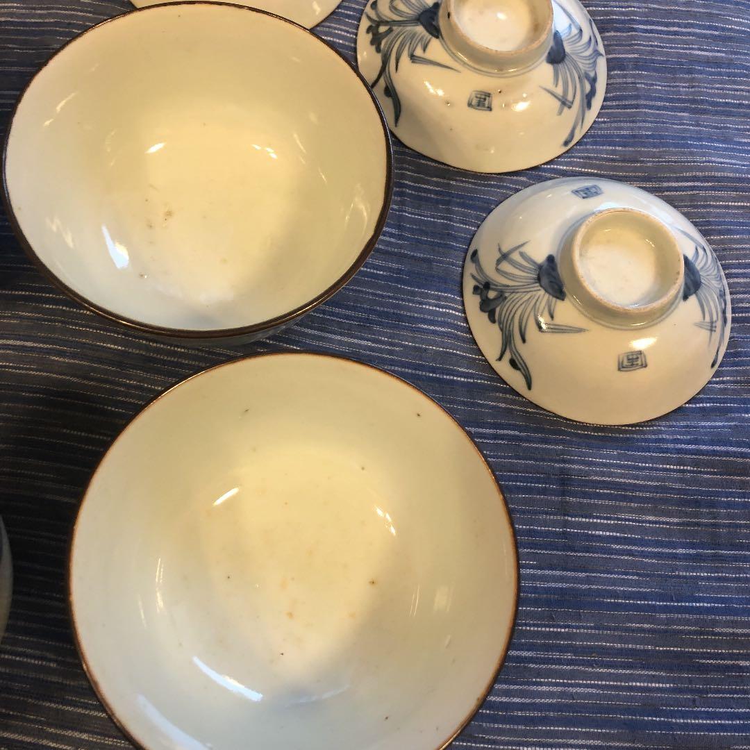 江戸後期手書き蓋付茶碗セット