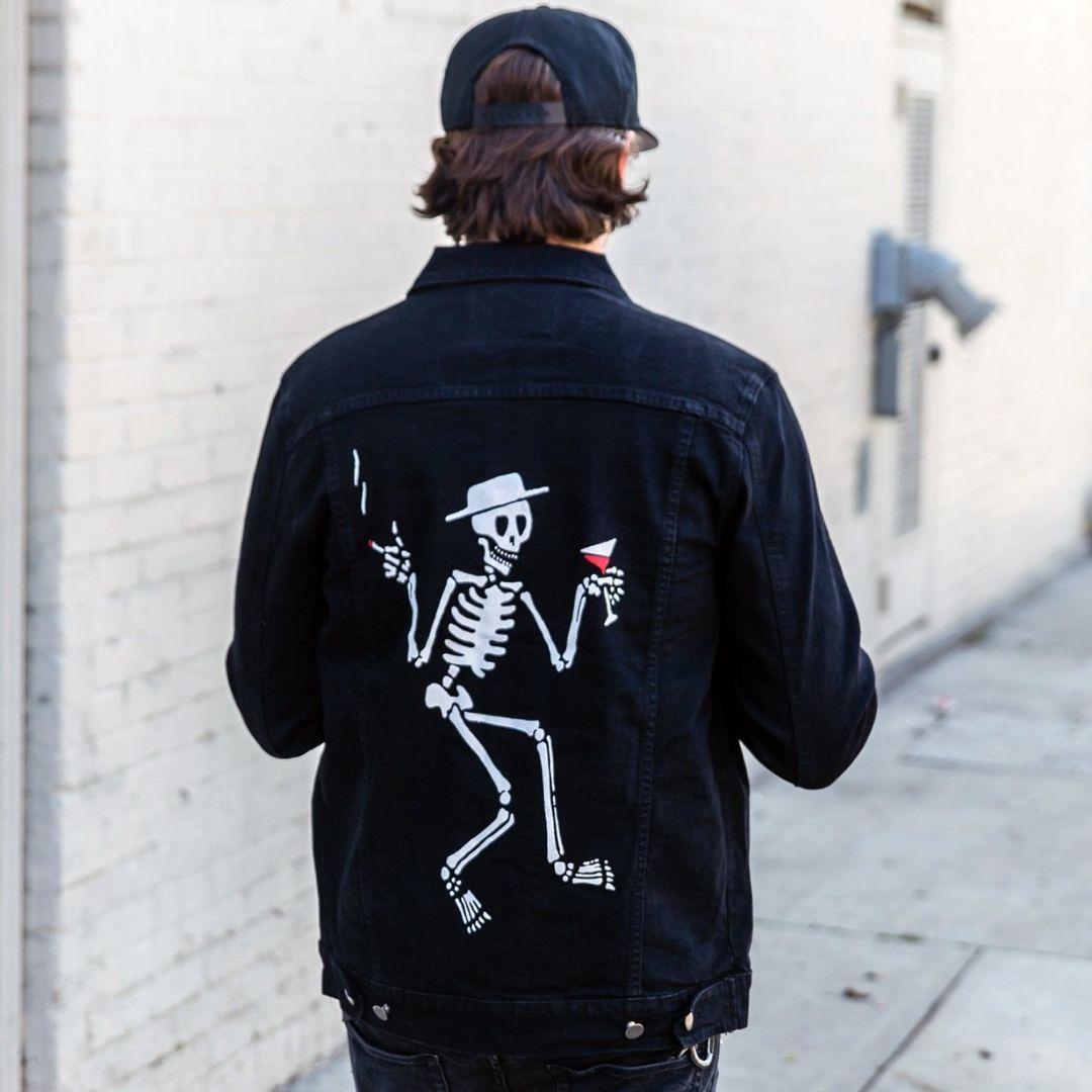 ■Social Distortion デニムジャケット 黒M ストレッチ■