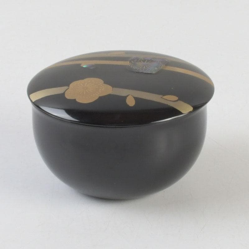 茶道具　輪島塗　岡本陽斉作　螺鈿装飾　春秋棗　共箱　V　9249