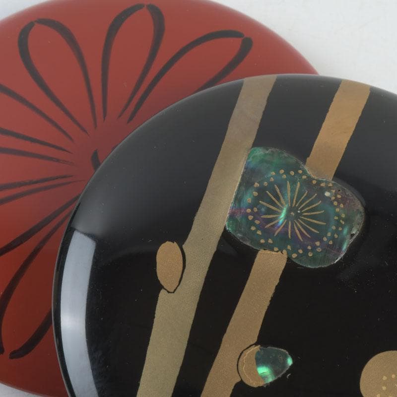 茶道具　輪島塗　岡本陽斉作　螺鈿装飾　春秋棗　共箱　V　9249