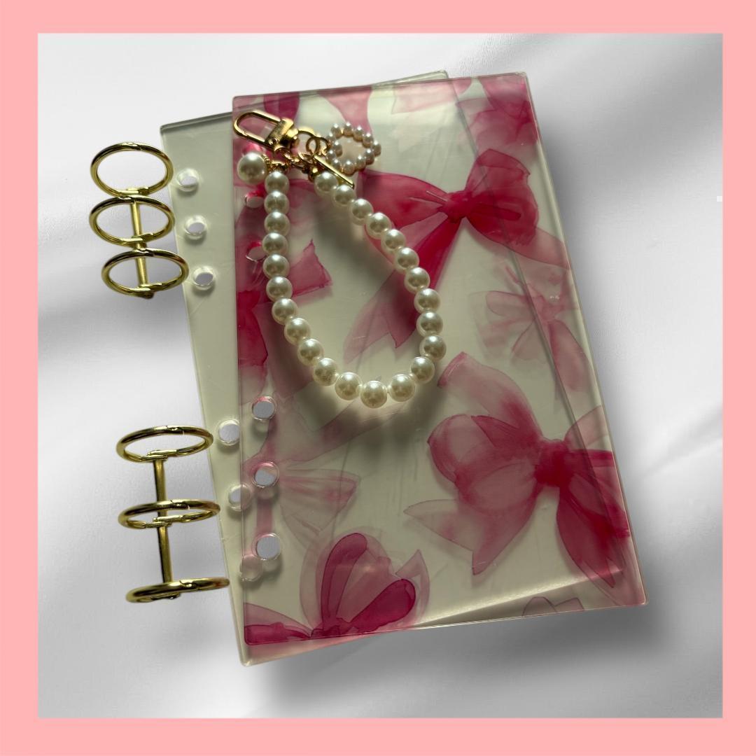 韓国製♡アクリルバインダー♡ピンクリボンA6♡貯金SAVING