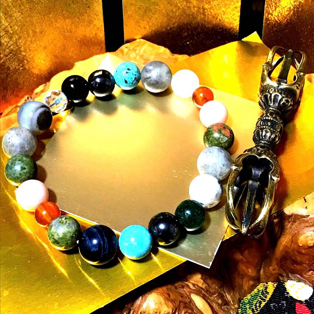 特殊ブレスレット(トレジャーハンター)天然石　心　癒し　精神守護　お守り