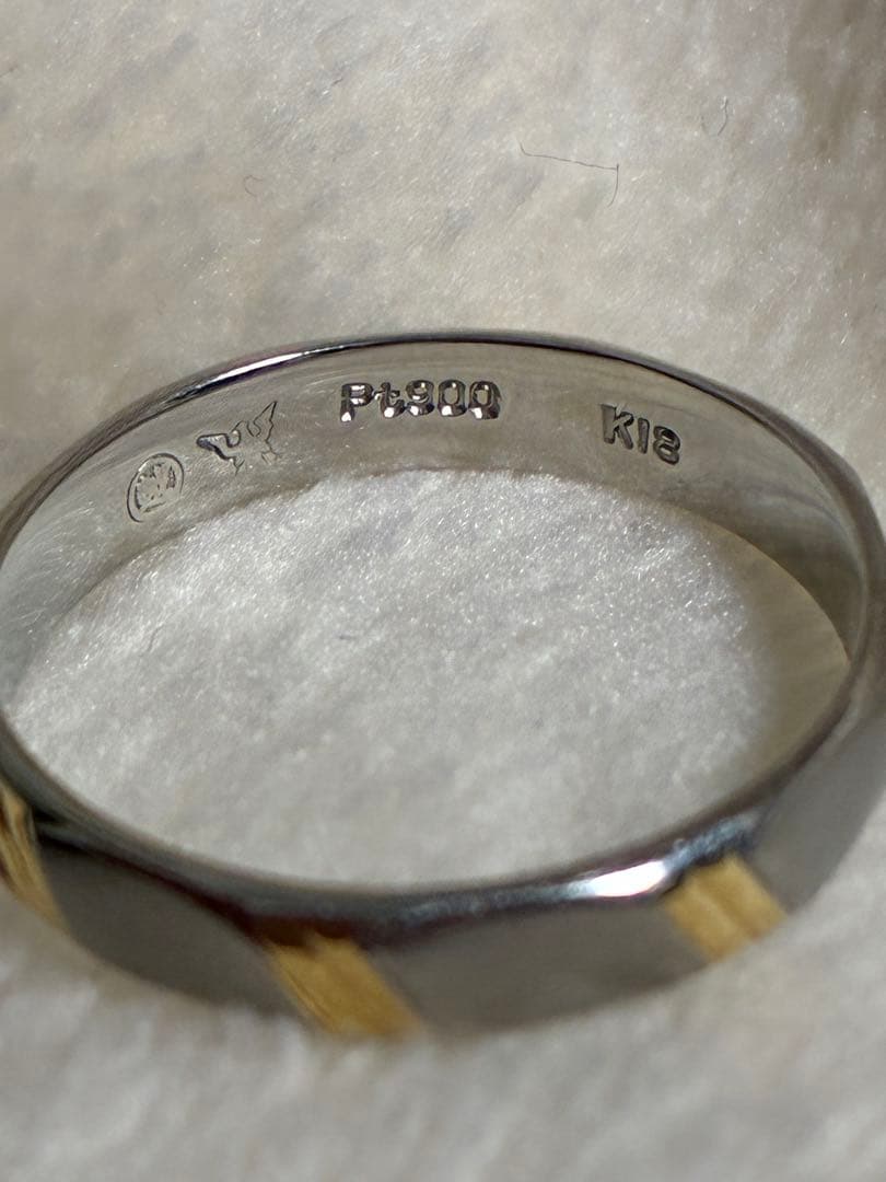 K18 pt900 コンビ　リング