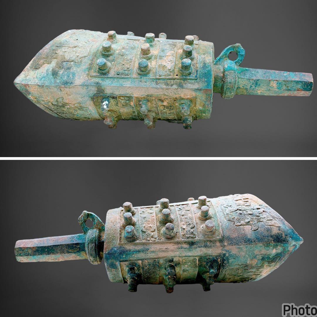 春秋戦国時代　青銅器　夔龍文　中国　銅鐸　饕餮　アンティーク　骨董品