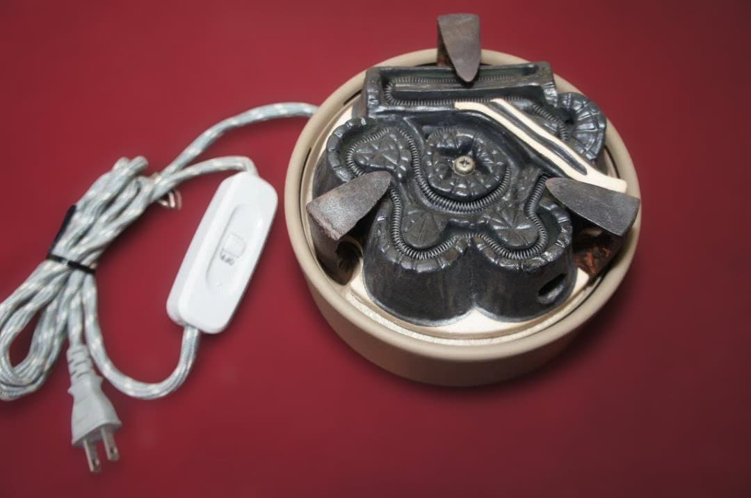 ☆茶道具 立礼棚卓用 銅風炉 銅製 丸炉 410W炭型 電熱器 送料込み