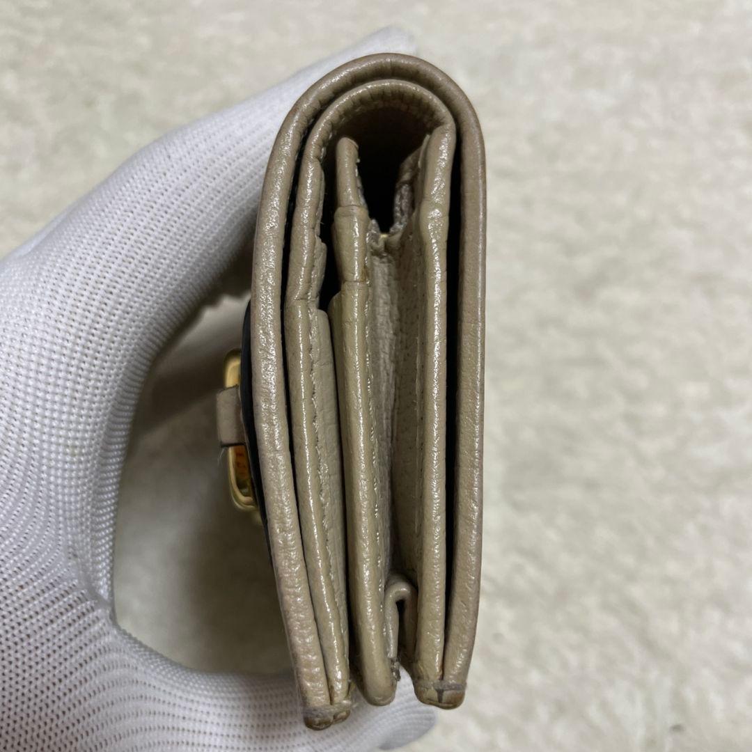 グッチ　GUCCI　折り財布　ホースビット　ベージュ　美品‼️