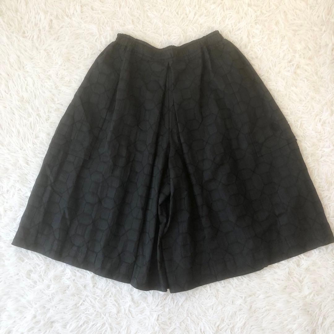 美品 ドゥロワー キュロットスカート ガウチョ コットン シルク ウエストゴム