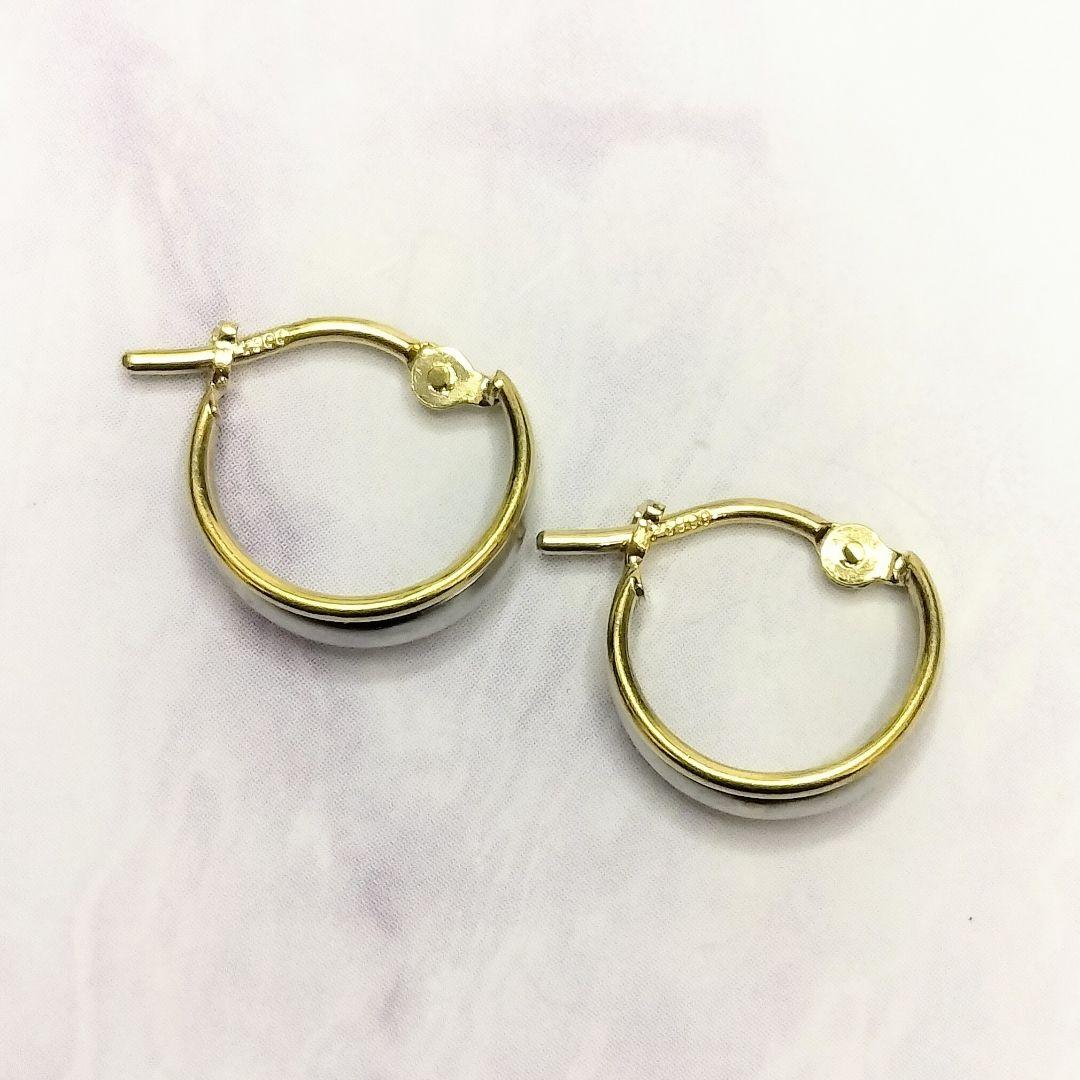 K18/Pt900 月型甲丸 フープ ワッカ スナップピアス ユニセックス