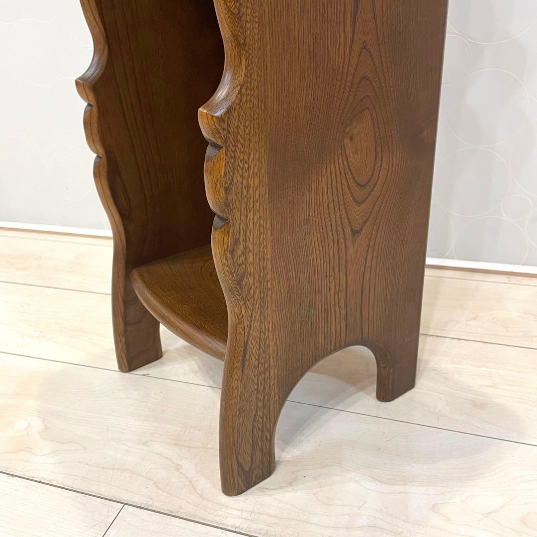 【希少】オールドカリモク 電話台 アンティーク スリムラック サイドチェスト