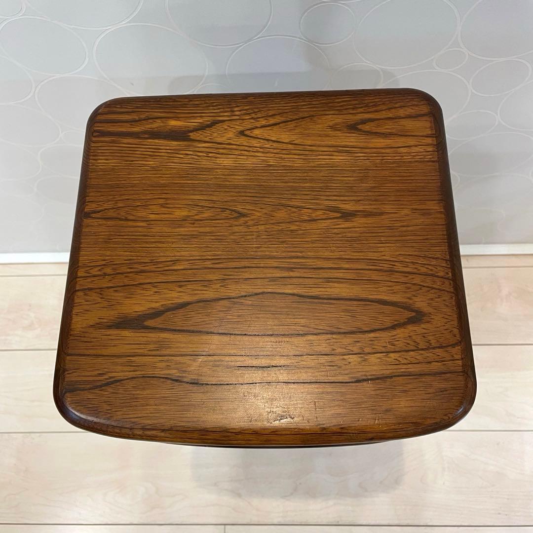 【希少】オールドカリモク 電話台 アンティーク スリムラック サイドチェスト