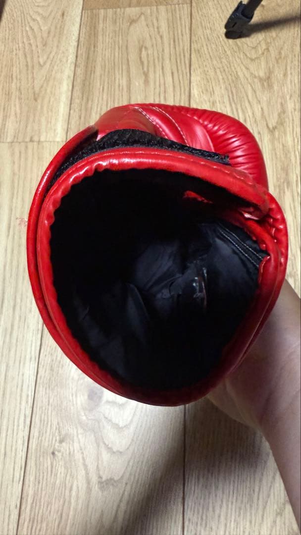 TWIN ボクシンググローブ 14oz レッド ISAMI サポーターセット