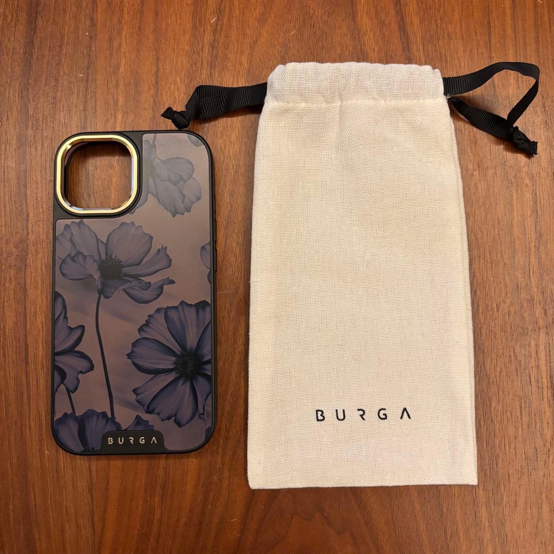 BURGA 花柄 iPhone15 ケース 収納袋付き